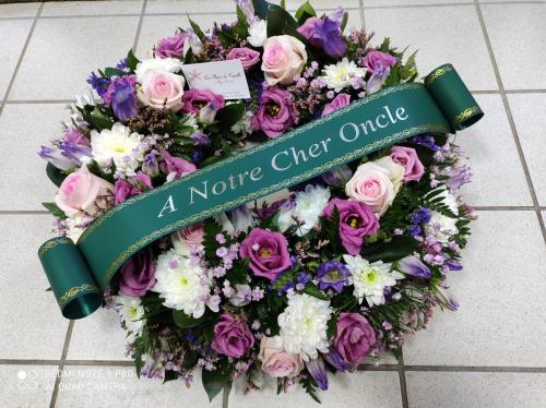 Couronne rose, violet et blanc